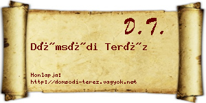 Dömsödi Teréz névjegykártya